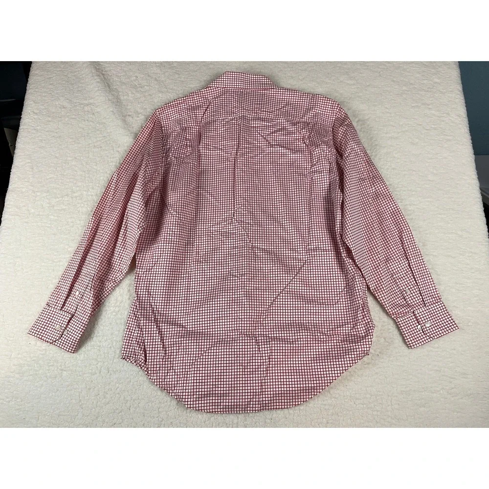 Banana Republic Red Gingham Check Dress Shirt Mens Large L‎ 16 16 1/2